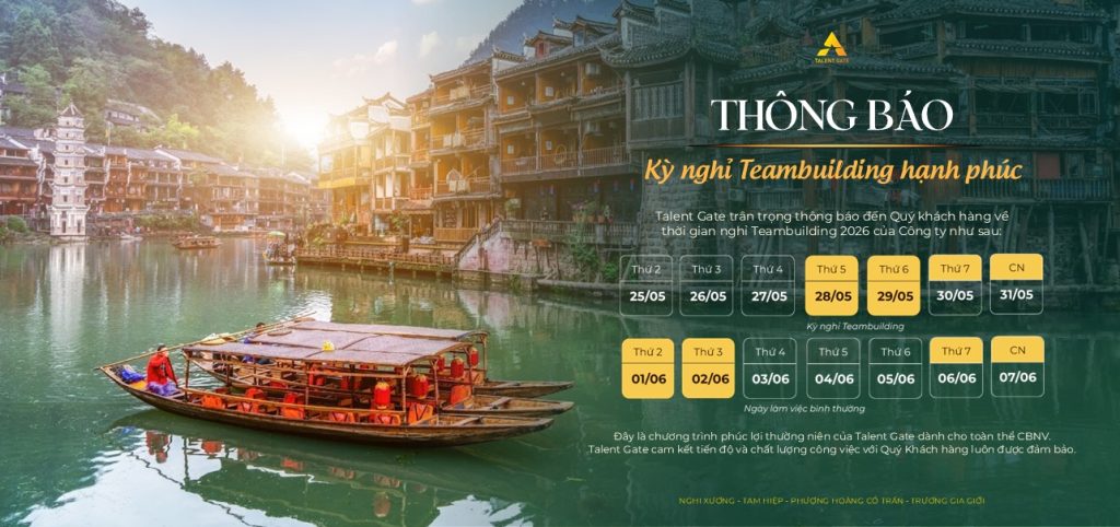 THÔNG BÁO KỲ NGHỈ TEAMBUILDING HẠNH PHÚC 2026